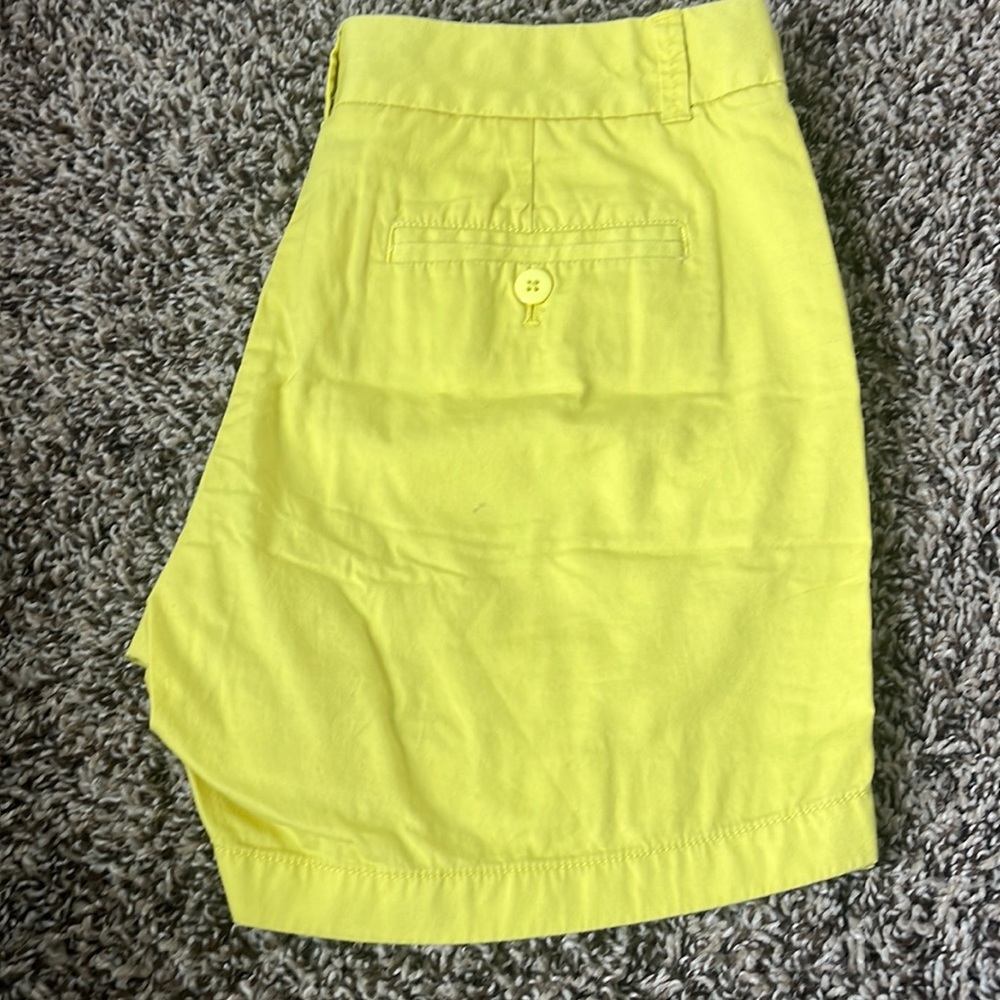 J crew yellow chino shorts